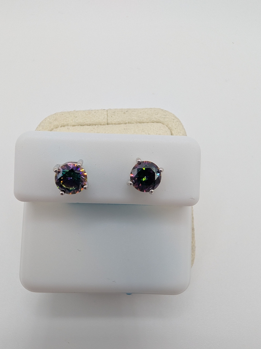 Sterling Silver 6mm Mystic Topaz Stud Earrings 1.56 CTTW